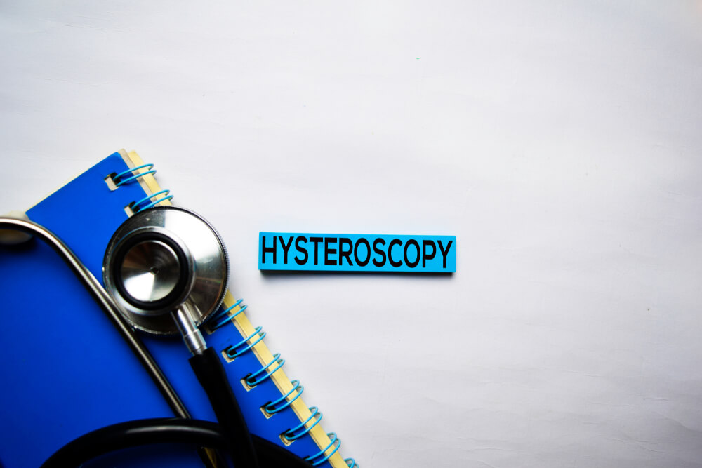 Hysteroscopy Text on Top View Isolated on White Background